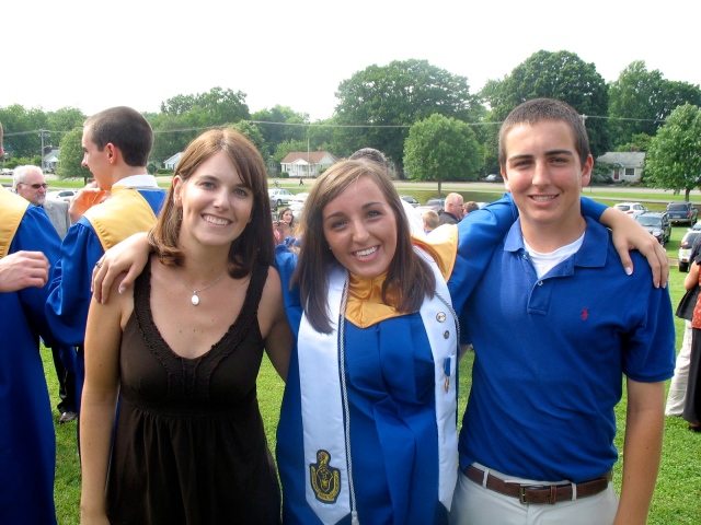 Just hangin' with (and on, apparently) two of my favorite people after my graduation ceremony